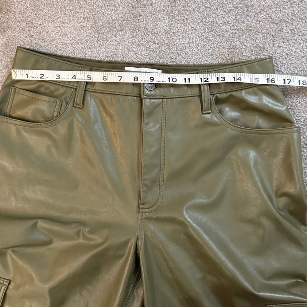 Abercrombie & Fitch faux leather 90’s relaxed high rise pants SZ 32/14 - Picture 10 of 13